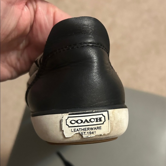 Coach Women's Black Barret Q322 Signature Lace Up Causal Sneaker Shoes Size7 1/2 - Picture 6 of 8